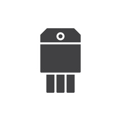 Transistor icon vector, filled flat sign, solid pictogram isolated on white. Symbol, logo illustration. Pixel perfect