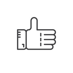 Thumbs up line icon, outline vector sign, linear style pictogram isolated on white. Symbol, logo illustration. Editable stroke. Pixel perfect