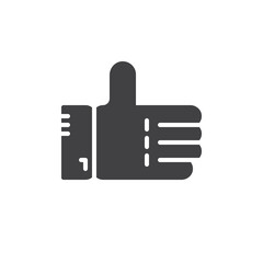 Obraz premium Thumbs up icon vector, filled flat sign, solid pictogram isolated on white. Symbol, logo illustration. Pixel perfect