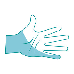 drawing hand man palm showing five finger vector illustration
