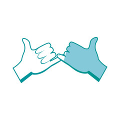 Obraz premium drawing hands with pinky promise gesture icon vector illustration