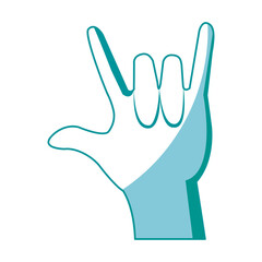 hand man rock n roll gesture music icon vector illustration