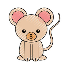 cute color scribble mouse cartoon graphic design