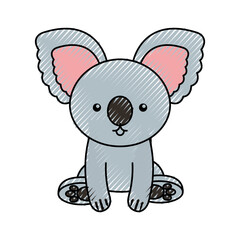cute color scribble koala cartoon graphic design