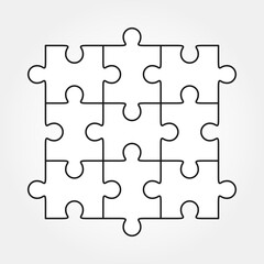Jigsaw puzzle vector, nine pieces