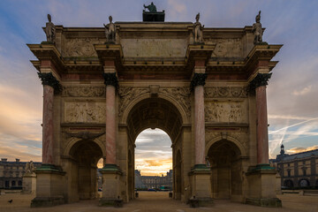 Obraz premium Arc de Triomphe at the Place du Carrousel in Paris