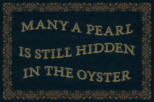 Many a pearl is still hidden in the oyster. English saying.