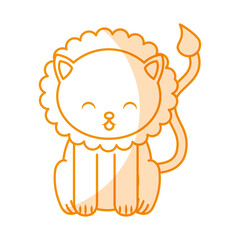 cute yellow shadow lion cartoon graphic design