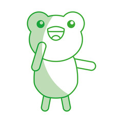 cute green shadow toad cartoon graphic design