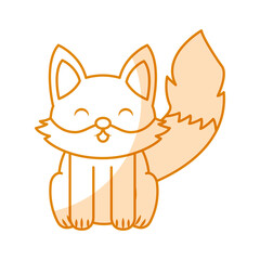 cute yellow shadow fox cartoon graphic design