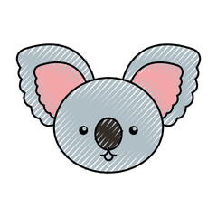 cute scribble koala face cartoon graphic design