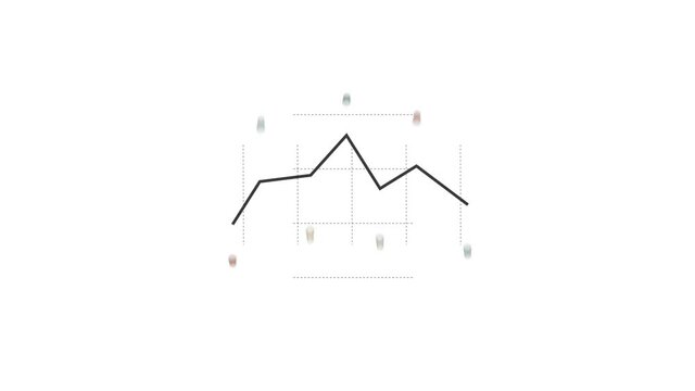 Infographics Motion design - graphs, diagrams, histograms transforming into each other. Loop animation with alpha channel.