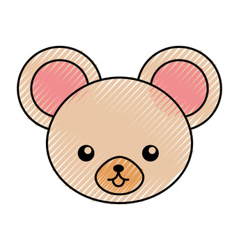 cute scribble mouse face cartoon graphic design