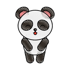 cute color scribble panda bear graphic design