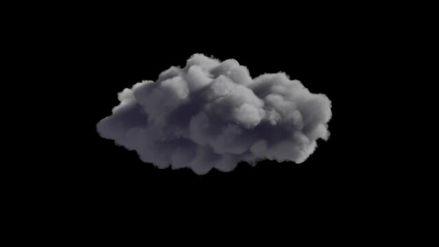 beautiful storm cloud isolated on black background with alpha
