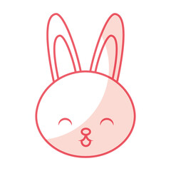 cute pink shadow rabbit cartoon graphic design
