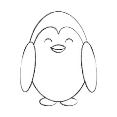 cute sketch penguin cartoon vector graphic design