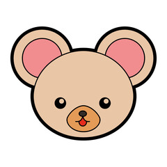 cute mouse face cartoon vector graphic design