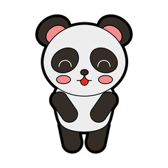 cute color panda bear vector graphic design