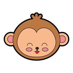 cute color monkey face cartoon graphic deisgn