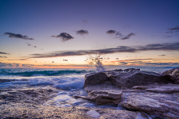 Fototapeta na wymiar Sunset at the beach in Greece