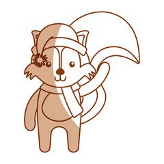 cute shadow christmas fox cartoon vector graphic design