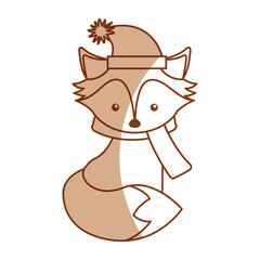 cute shadow christmas fox cartoon vector graphic design