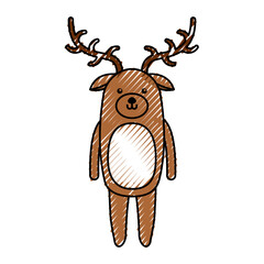 cute scribble deer cartoon vector graphic design