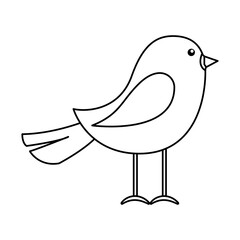 cute line icon bird cartoon vector graphic design