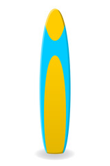 Blue and yellow surfboard