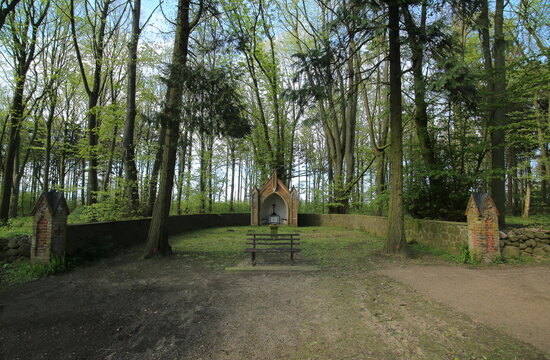 Altar on Waldfriedhof (forest cemetery) in Dambeck near Greifswald, Germany