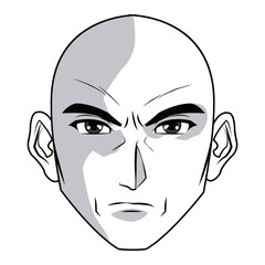 anime style male character head vector illustration