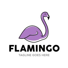 Unique Flamingo Logo Template