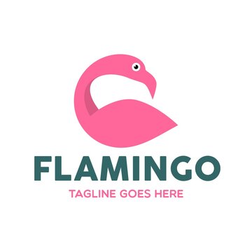 Unique Flamingo Logo Template