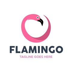 Obraz premium Unique Flamingo Logo Template