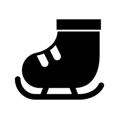 cute black icon ice skate vector graphic design