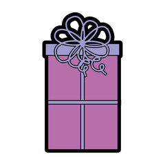 cute purple christmas gift cartoon graphic design