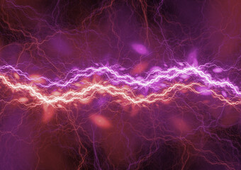 Purple lightning, abstract plasma background