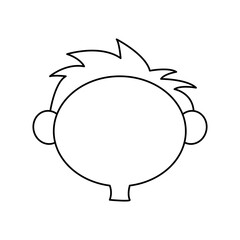 outline head boy little hair style vector illustration