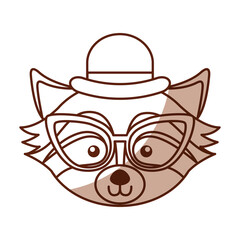 Obraz premium cute shadow raccoon face cartoon vector graphic design