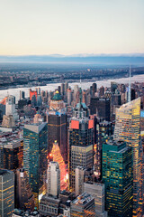 Obrazy na Szkle  Widok z lotu ptaka na dzielnicę Midtown w Nowym Jorku