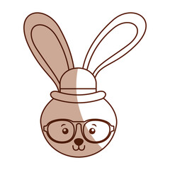 Obraz premium cute shadow vintage rabbit face cartoon graphic design
