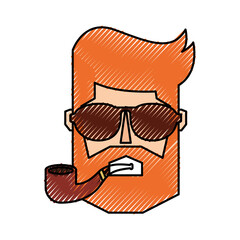 vintage man face cartoon vector graphic design