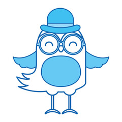 cute blue icon vintage bird cartoon graphic design