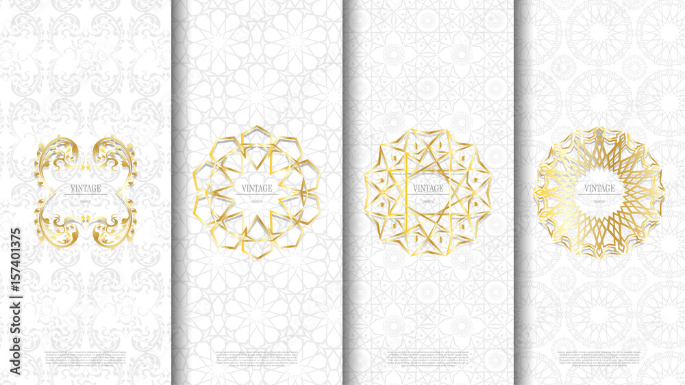 Wall mural Packaging template islamic pattern design element concept background and logo vector design