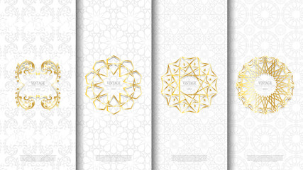 Packaging template islamic pattern design element concept background and logo vector design