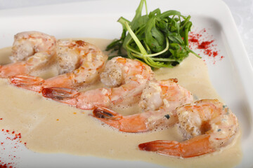 Prawn in cream sauce