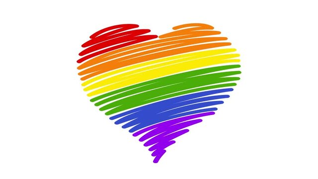 Heart drawn with colors of LGBT