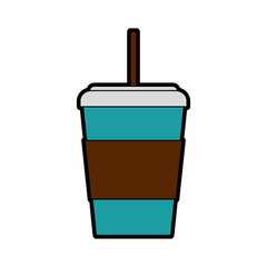 cute Disposable coffee cup cartoon vector graphic design