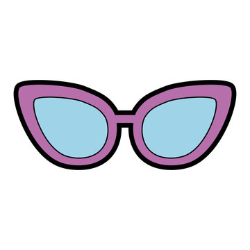 Cute Purple Glasses Cartoon Vector Graphic Design